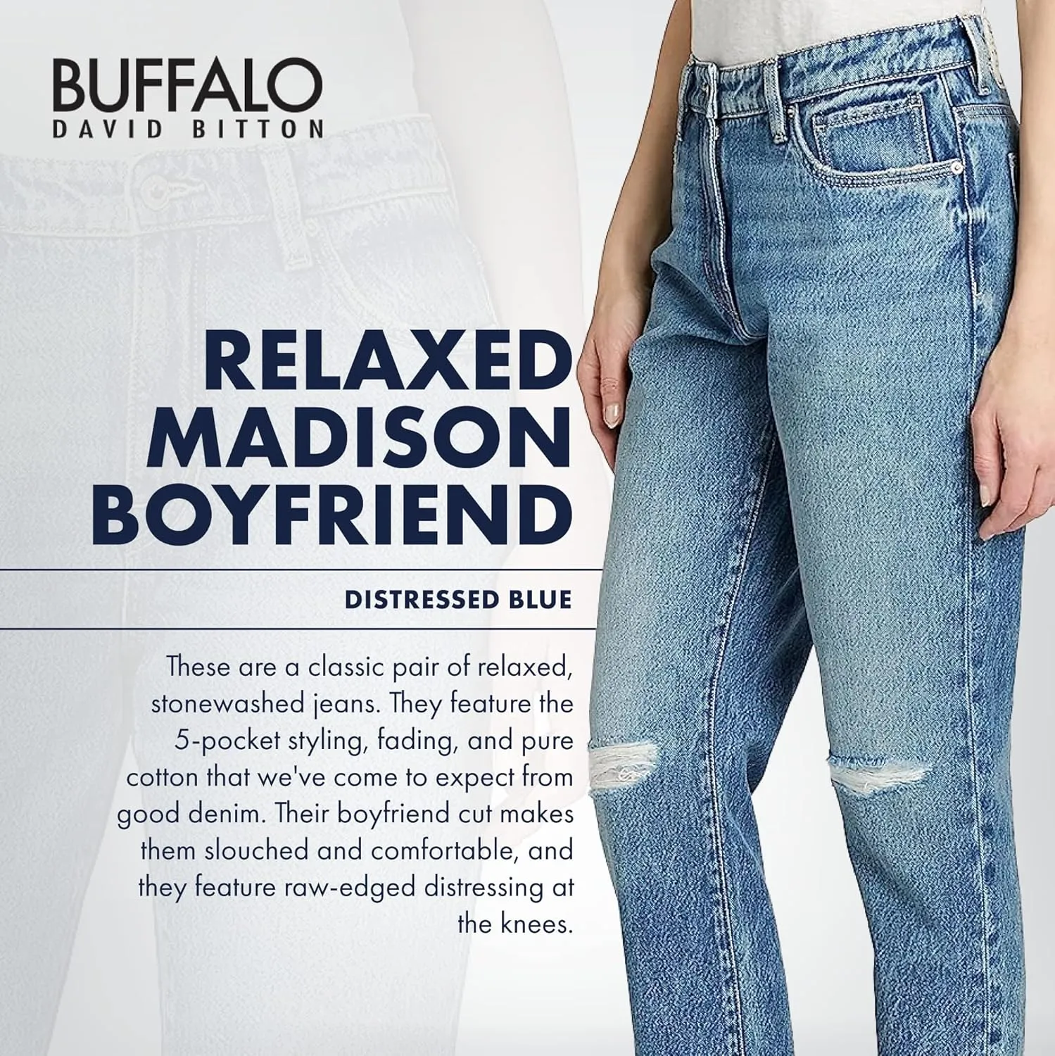 Buffalo David Bitton Women's Madison Relaxed Boyfriend Jeans