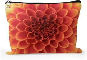 Cafl Beautiful Petals Makeup Bag Travel Large Abstract Flower Cosmetic Bag Essentials Jewelry Skincare Zipper For Women-10×8 inch