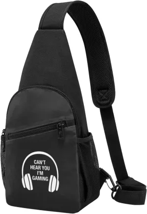 Can'T Hear You I'M Gaming Unisex Chest Bag Lightweight Crossbody Shoulder Bag Travel Pocket