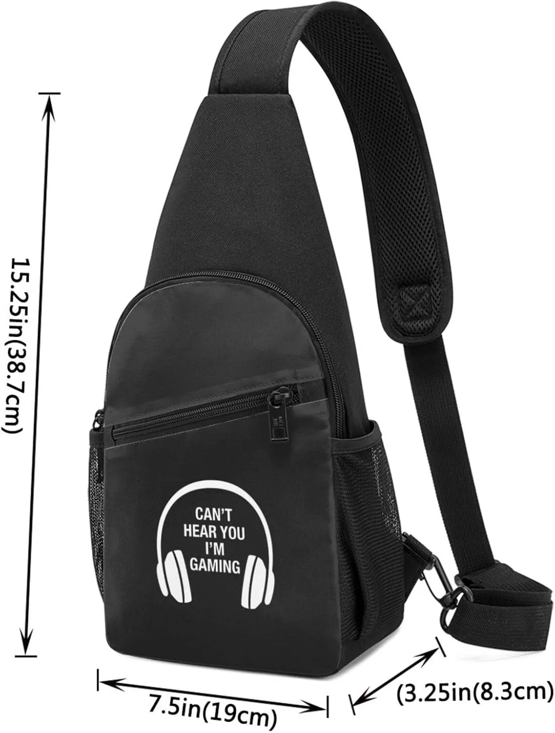 Can'T Hear You I'M Gaming Unisex Chest Bag Lightweight Crossbody Shoulder Bag Travel Pocket