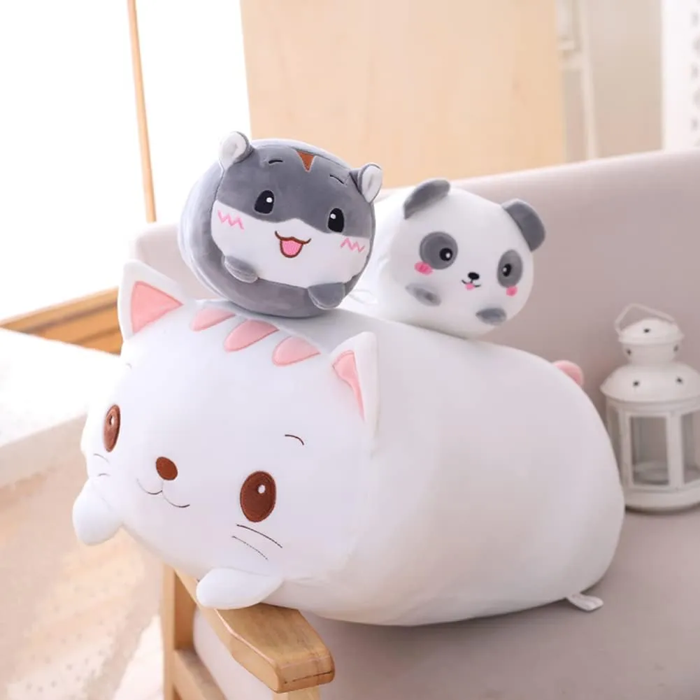 Cat Plush Hugging Pillow, Soft Kitten Cat Stuffed Animal Toy Body Pillow 23.6"