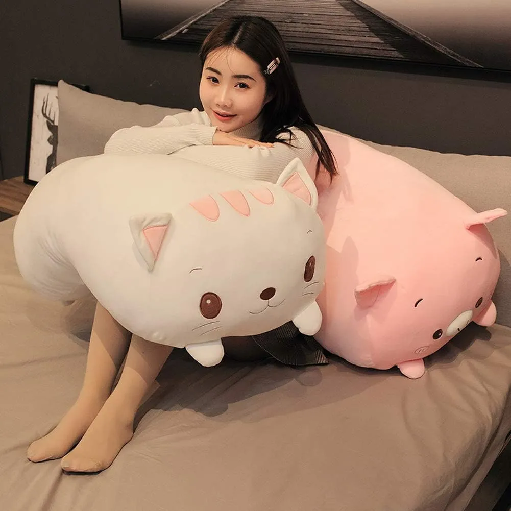 Cat Plush Hugging Pillow, Soft Kitten Cat Stuffed Animal Toy Body Pillow 23.6"