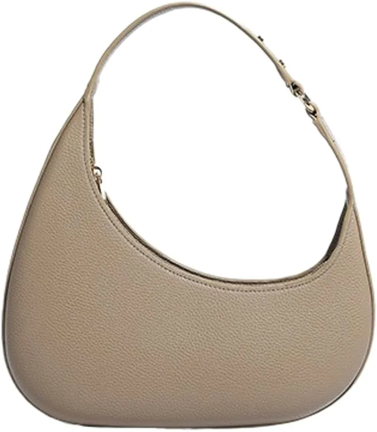 Chic Minimalist Irregular Crescent Design Shoulder Underarm Bag, Fashionable Elegant Handbags Adjustable PU Purse Women