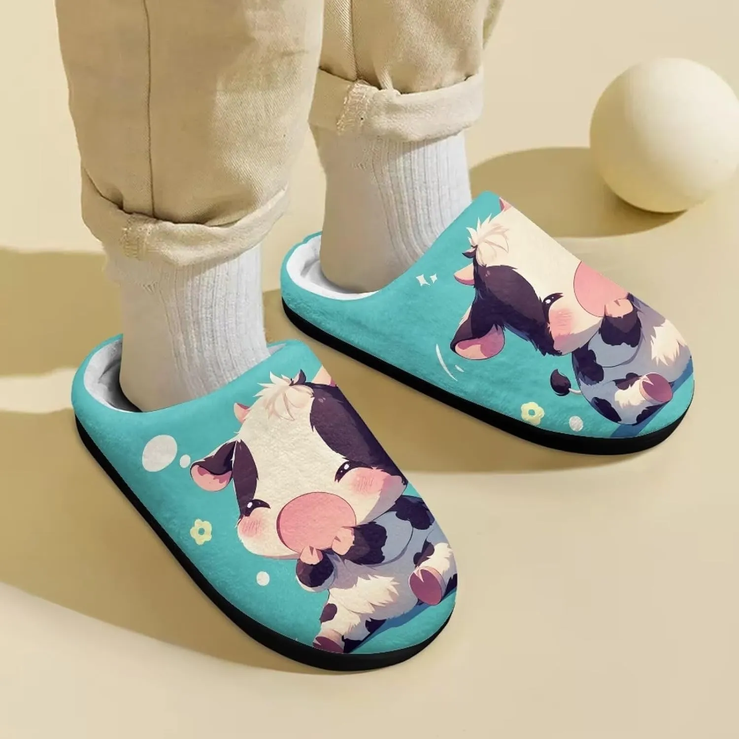 Children's Plush Slippers Cozy Plush Slip-on House Shoes with Memory Foam Warm Winter Kids Non-Slip Indoor Slipper