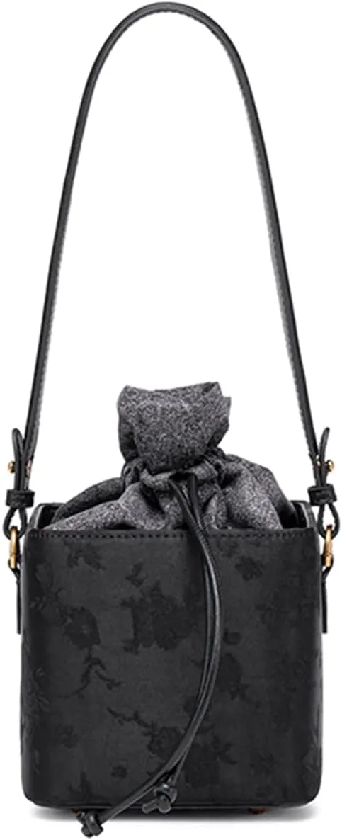 Chinese Style Black Gold Butterfly Portable New Chinese Style Retro Artistic Single Shoulder Crossbody Banquet Bucket Bag