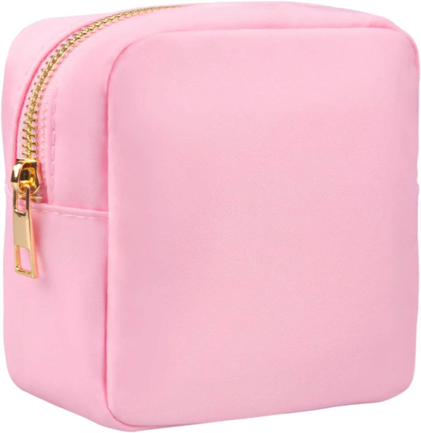 Clear Makeup Bag for Purse 2 Pcs Small Nylon Zipper Pouch Mini Travel Cosmetic Bag Clear Toiletry Bags for Traveling Cute Makeup Organizer for Women (1pc pink clear   1pc pink nylon)