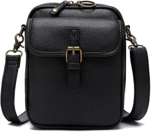Collaboraten1 Crossbody Leather Bag, Vintage Double Layer Large Capacity Cross Anti Theft Shoulder Bags, Built in Wallet