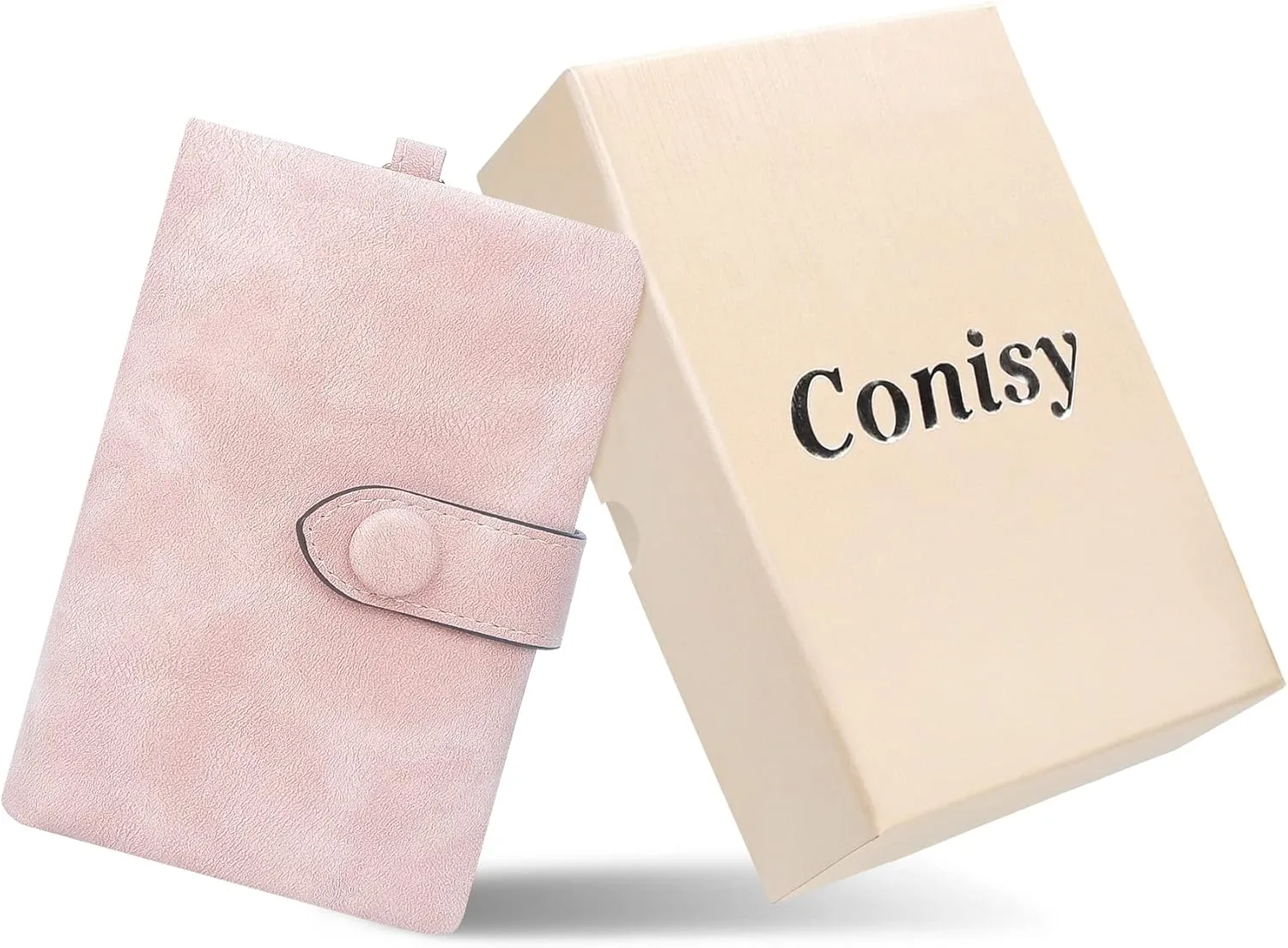 CONISY Small Wristlet Wallets for Women, Leather Bifold RFID Wallet with ID Window Zipper Coin Purse