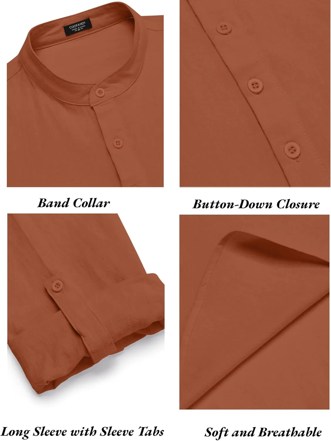 COOFANDY Men's 2 Pieces Cotton Linen Set Long Sleeve Henley Shirts Casual Beach Pants With Pockets Summer Yoga Outfits