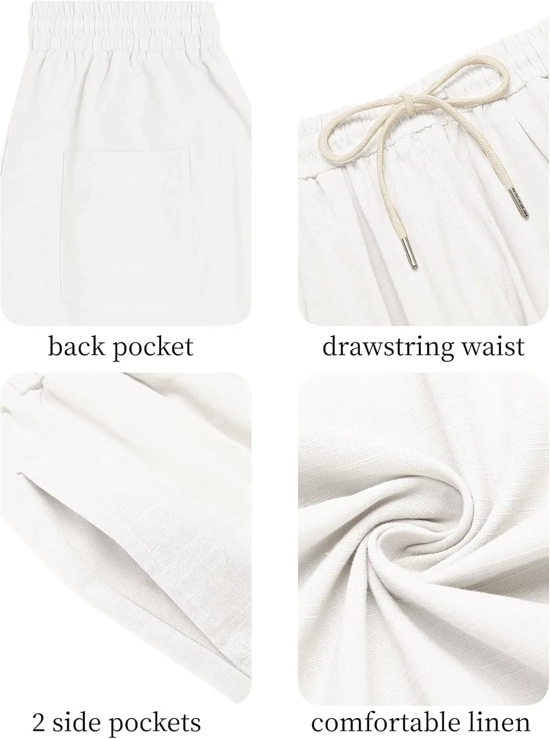 COOFANDY Men's Cotton Linen Harem Pants Drawstring Casual Cropped Trousers Lightweight Loose Beach Yoga Pants with Pockets