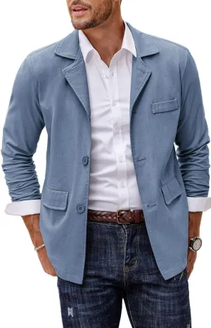 COOFANDY Men's Linen Cotton Casual Suits Blazer Jackets Lightweight Sports Coats