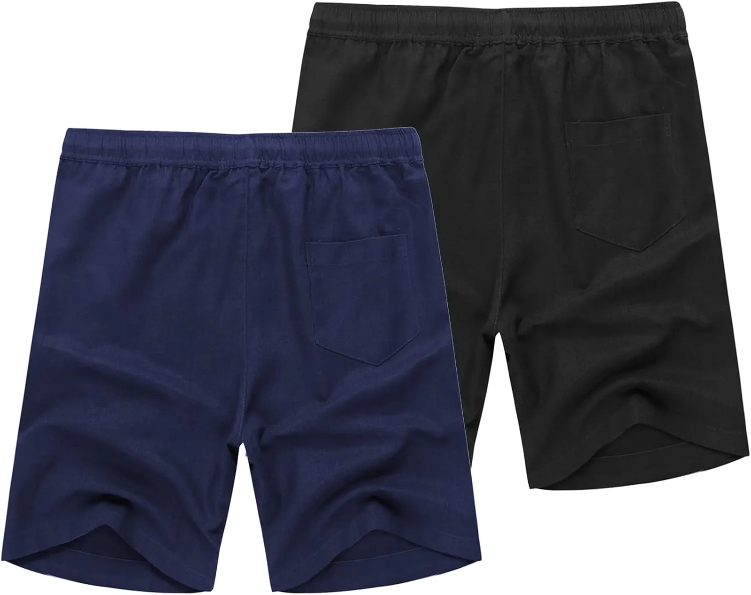 COOFANDY Men's Linen Shorts Casual Elastic Waist Drawstring Summer Beach Shorts