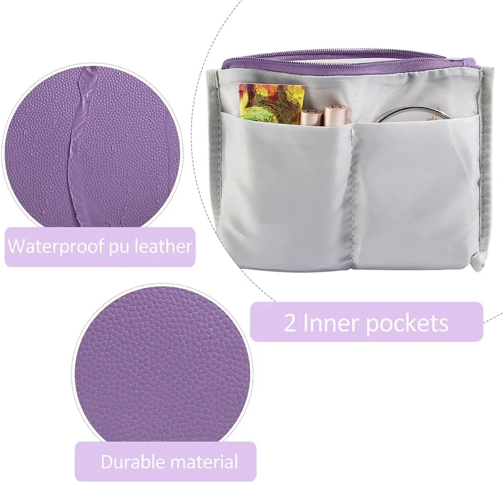Cosmetic Bags for Women Small Makeup Bag for Purse Pu Leather Makeup Pouch Travel Makeup Bag with Zipper Make Up Bag for Travelling
