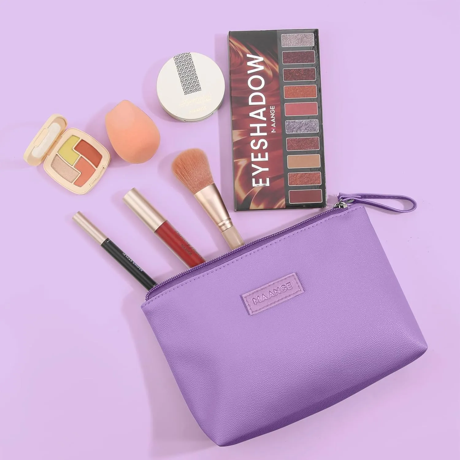 Cosmetic Bags for Women Small Makeup Bag for Purse Pu Leather Makeup Pouch Travel Makeup Bag with Zipper Make Up Bag for Travelling