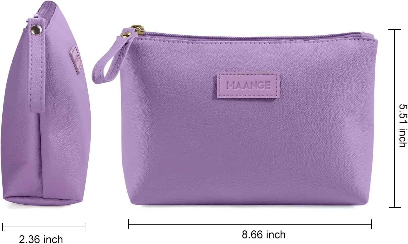 Cosmetic Bags for Women Small Makeup Bag for Purse Pu Leather Makeup Pouch Travel Makeup Bag with Zipper Make Up Bag for Travelling