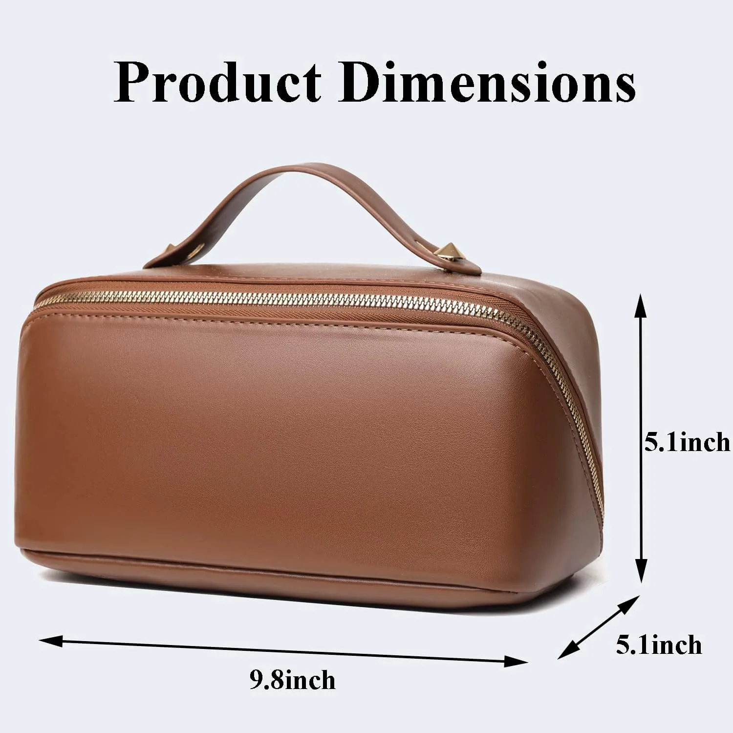 Cosmetic Bags Travel Makeup Bag for Women, Large Wide-open Waterproof Portable PU Leather Makeup Organizer Storage Toiletry Bag