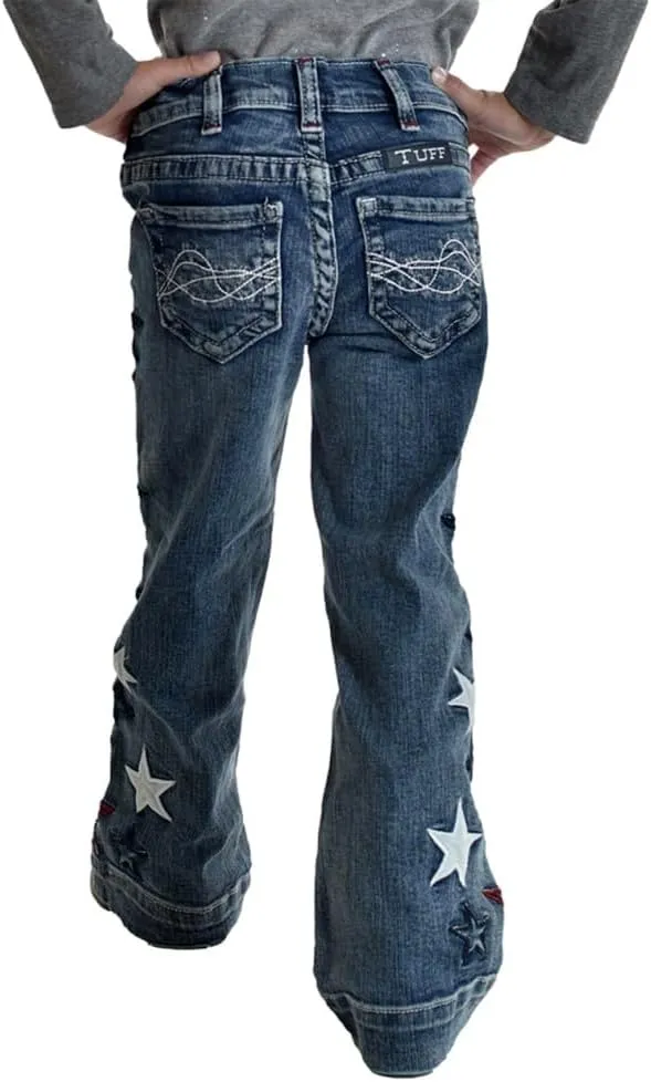 Cowgirl Tuff Western Jeans Girls Star Embroidery Med Wash GJSTAQ