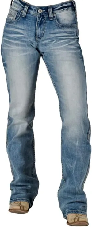 Cowgirl Tuff Western Jeans Womens Savvy Bootcut Medium Wash JSAVVY