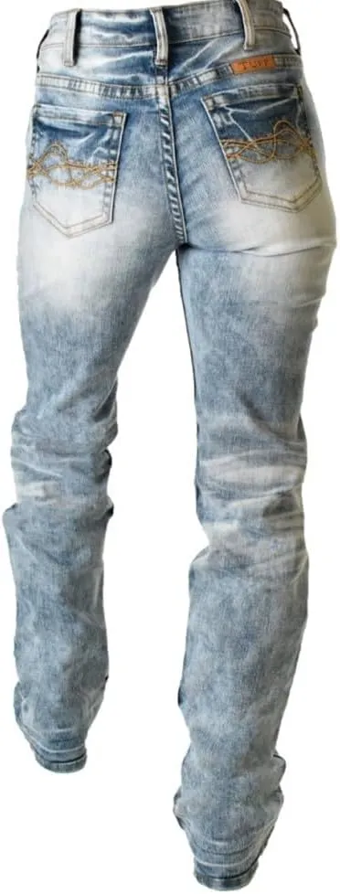 Cowgirl Tuff Western Jeans Womens Shake It Off Light Wash JSHAKE