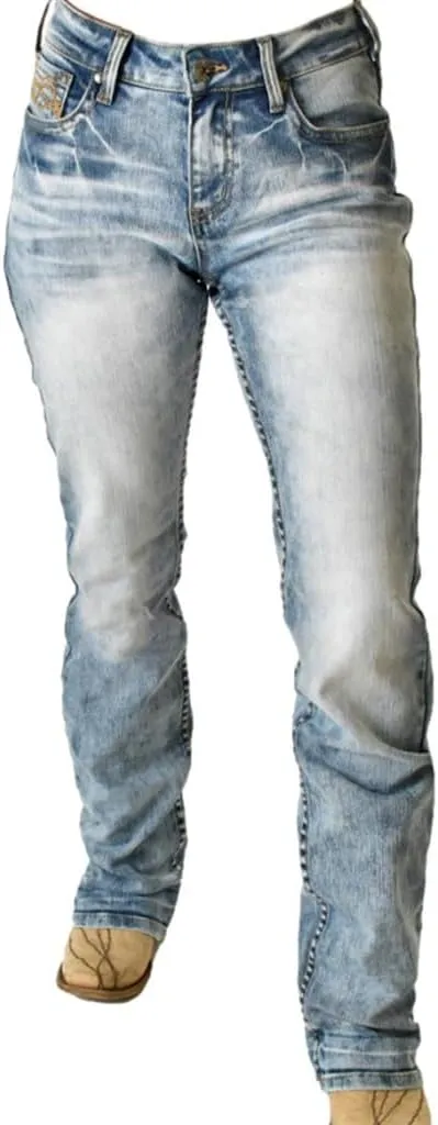 Cowgirl Tuff Western Jeans Womens Shake It Off Light Wash JSHAKE