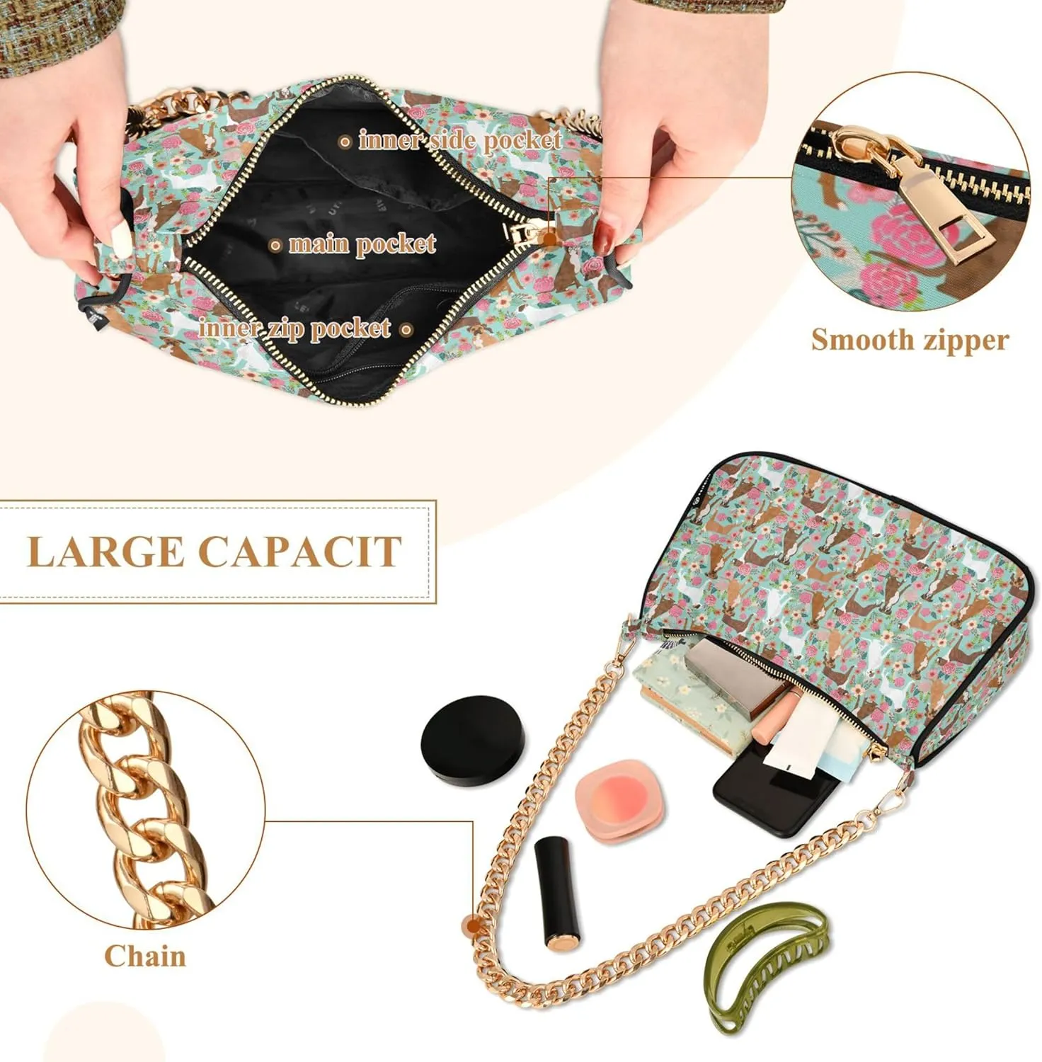 Crocodile Bush Green Cute Purse Bag Small Hobo Bag Women Small Handbag Chain Shoulder Bags Formal