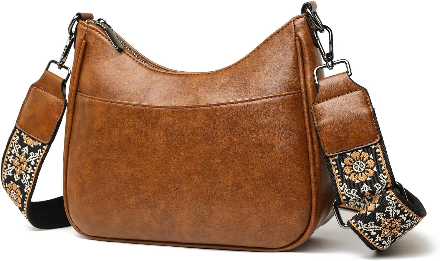 Crossbody Purses for Women Handbags Leather Crescent Bags, Shoulder Bag with Adjustable Wide Strap