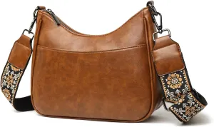 Crossbody Purses for Women Handbags Leather Crescent Bags, Shoulder Bag with Adjustable Wide Strap