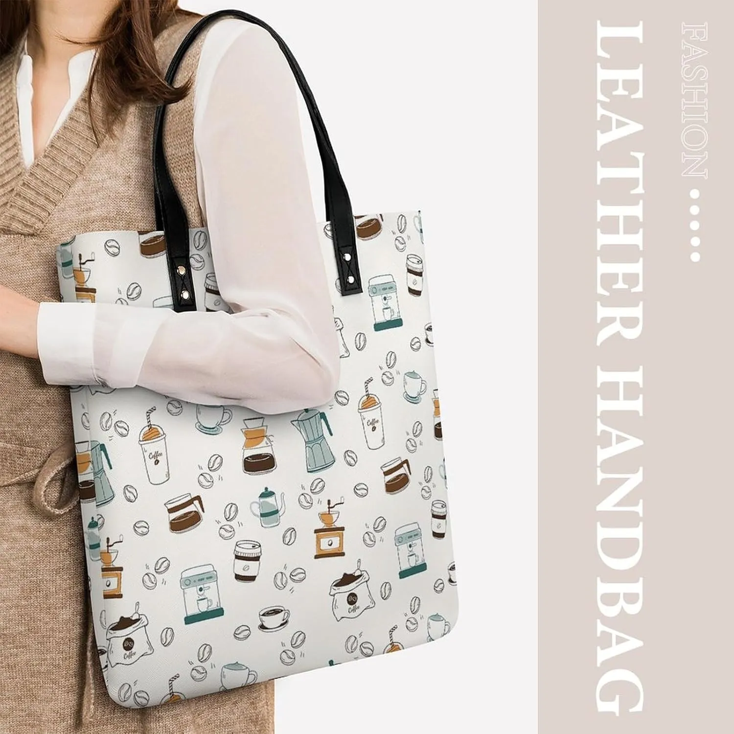 Cute AutismAwareness Large Capacity Leather Handbag