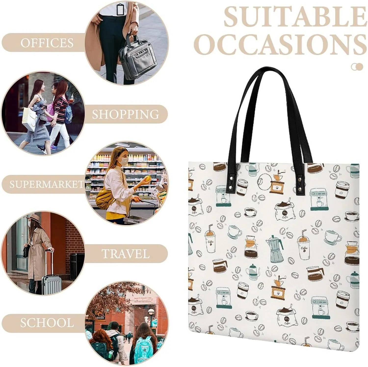 Cute AutismAwareness Large Capacity Leather Handbag