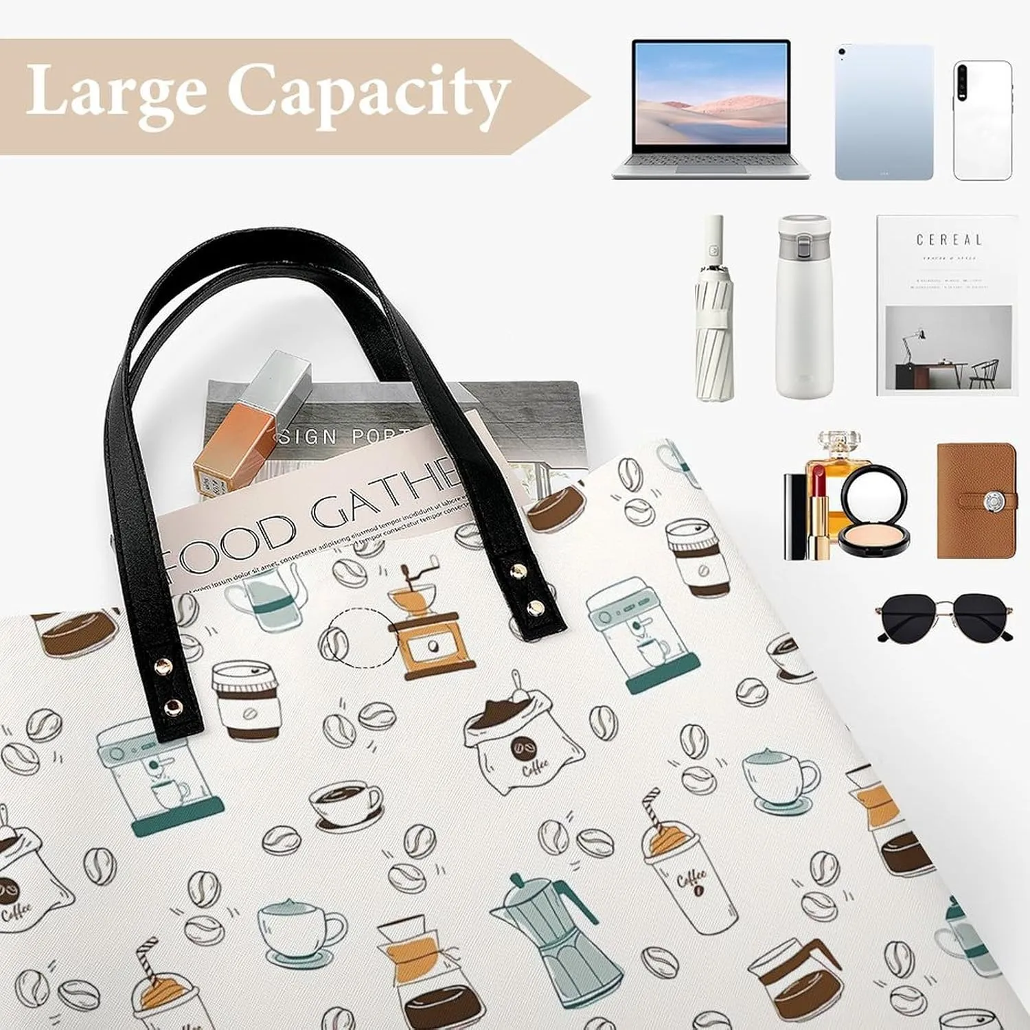 Cute AutismAwareness Large Capacity Leather Handbag