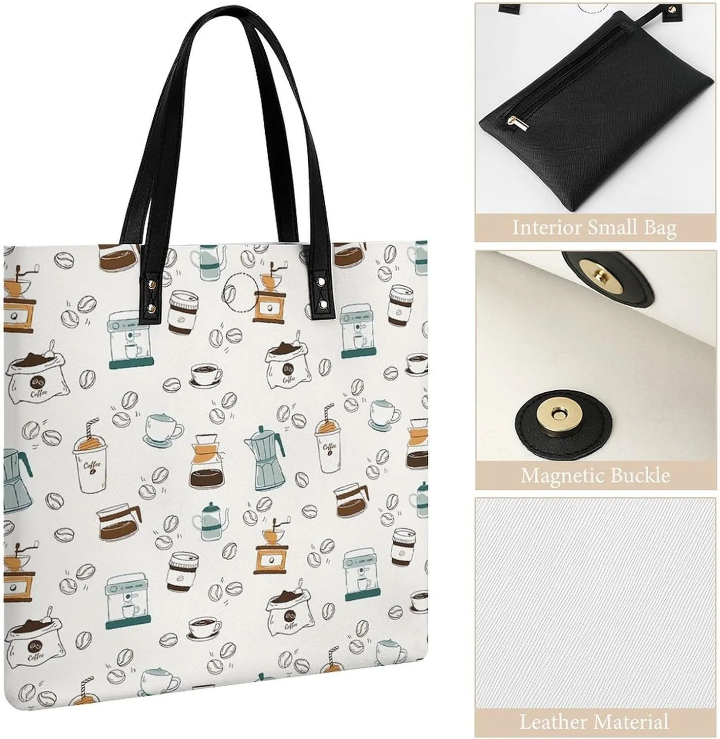 Cute AutismAwareness Large Capacity Leather Handbag