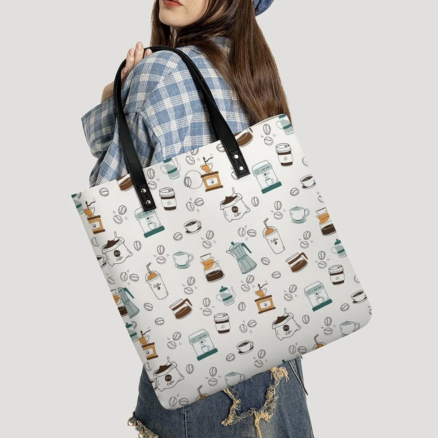 Cute AutismAwareness Large Capacity Leather Handbag