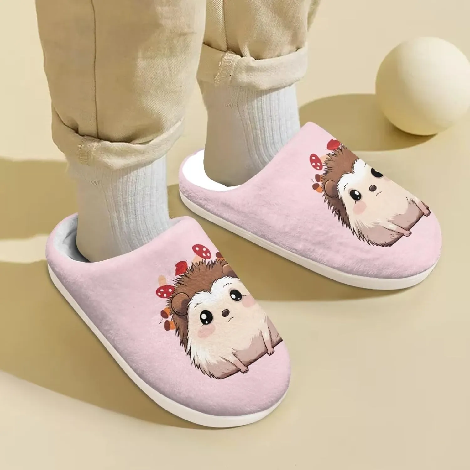 Cute Slippers for Girls Boys, Plush Non-Slip House Slippers Winter Fluffy House Shoes Cute Soft Slip-On Shoes for Indoor Outdoor