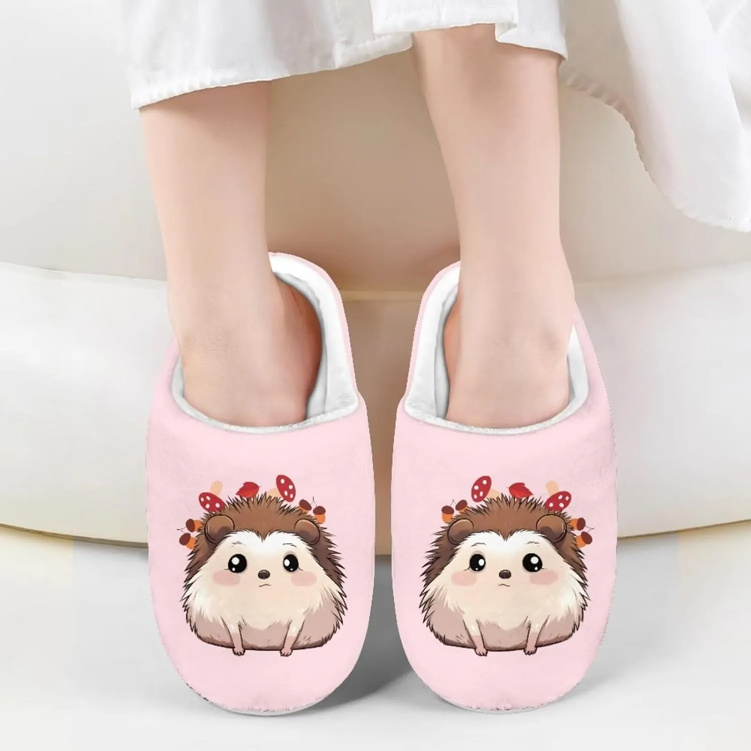 Cute Slippers for Girls Boys, Plush Non-Slip House Slippers Winter Fluffy House Shoes Cute Soft Slip-On Shoes for Indoor Outdoor