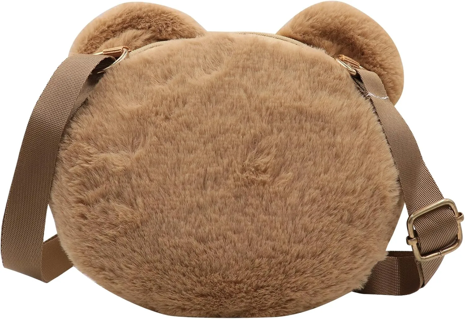 Cute Stuffed Animal Purse for Girls 3D Bear Panda Head Crossbody Bag Fluffy Pig Frog Shoulder Bag Plush Animal Bag