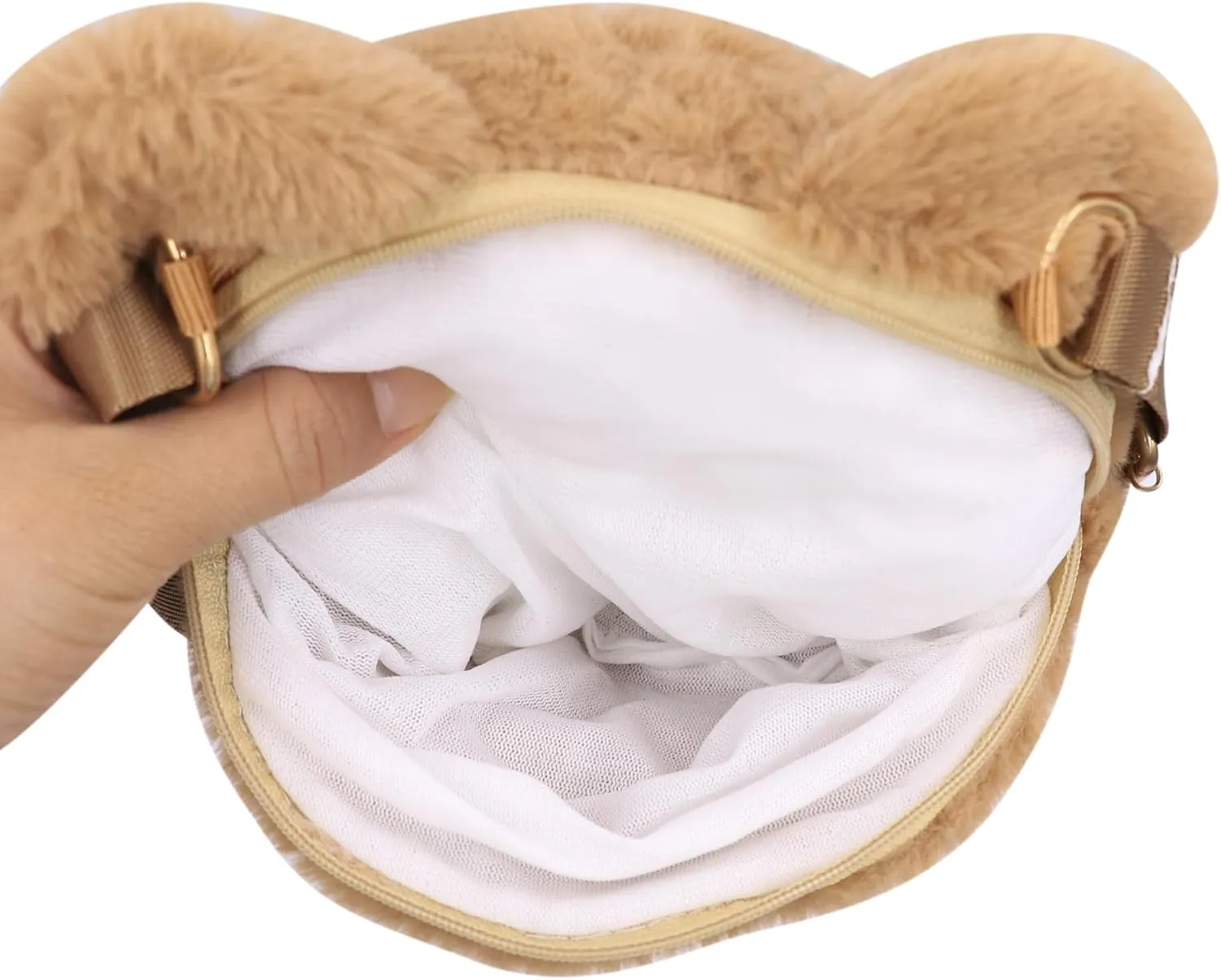 Cute Stuffed Animal Purse for Girls 3D Bear Panda Head Crossbody Bag Fluffy Pig Frog Shoulder Bag Plush Animal Bag