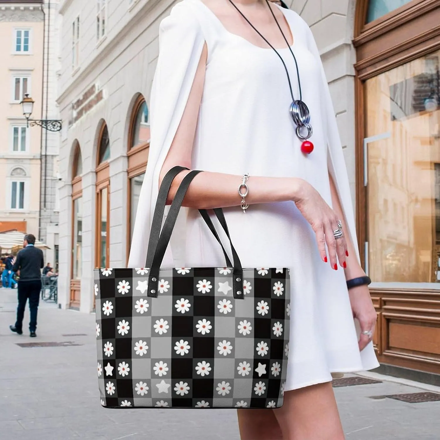 Cute Unicorns Bow Hearts Hobo Handbags With Zipper Large Capacity Satchel Tote Bag Shoulder Bag