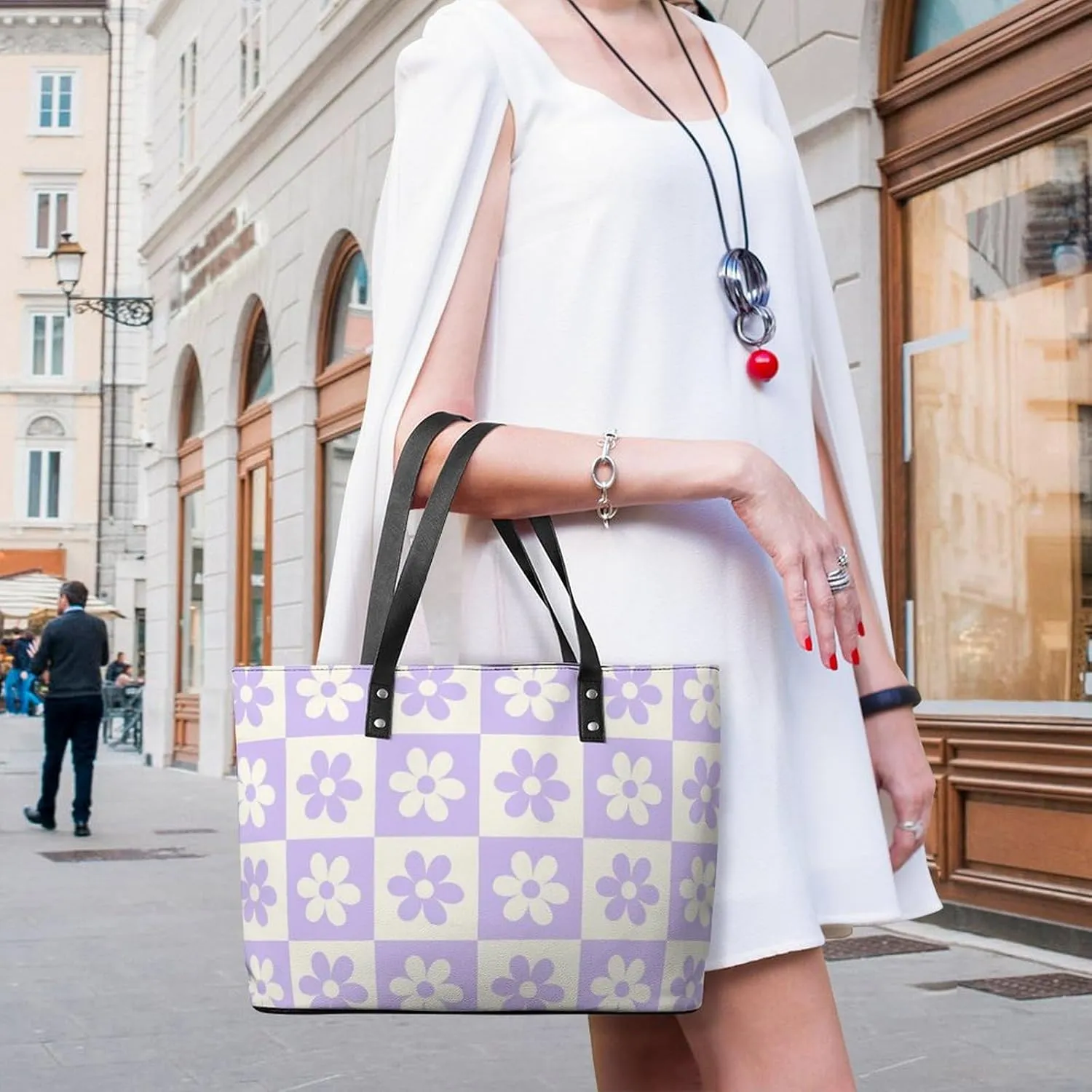 Cute Unicorns Bow Hearts Hobo Handbags With Zipper Large Capacity Satchel Tote Bag Shoulder Bag