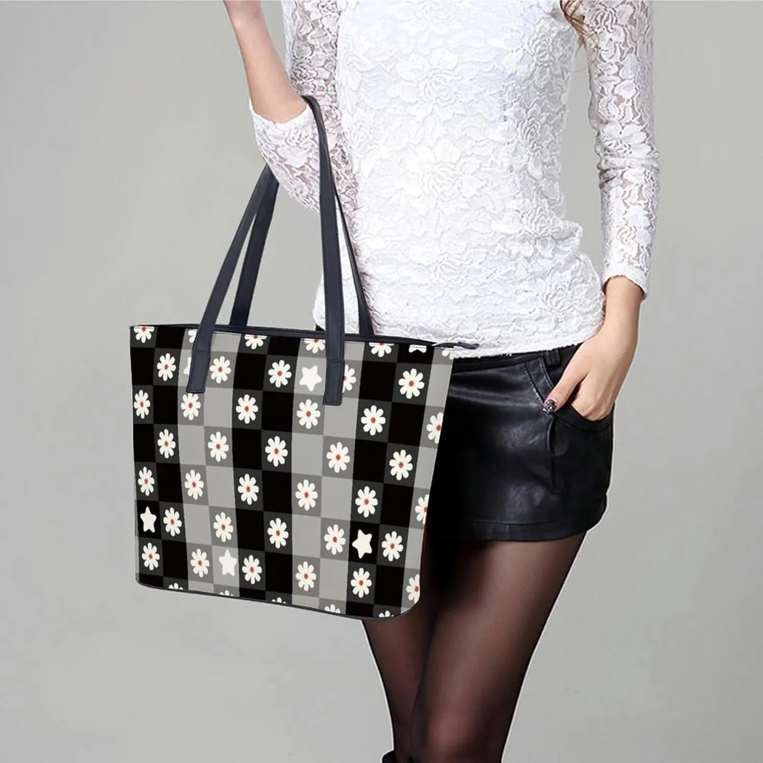 Cute Unicorns Bow Hearts Hobo Handbags With Zipper Large Capacity Satchel Tote Bag Shoulder Bag