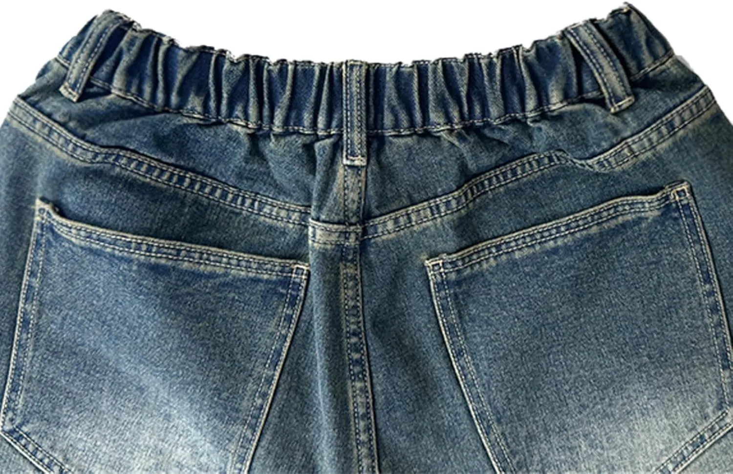 CUTEGAL Unisex Jorts Women Mid Rise Denim Shorts Wide Leg Baggy Jeans Men Casual Streetwear Y2k Pants