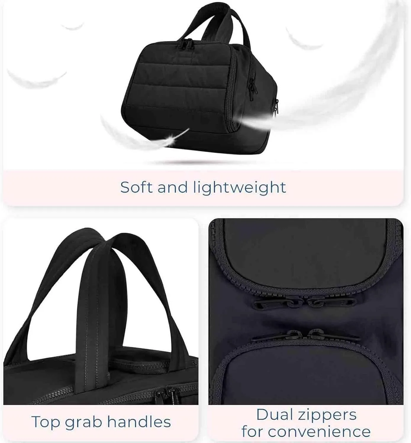 Decisive Makeup Bag, Elouva Toiletry Bag, Curetoaway Large Capacity Wide-Open Travel Cosmetic Bags, 4-in-1 Multi-Functional Waterproof Organizer Lightweight Portable, for Toiletries Storage (Khaki)