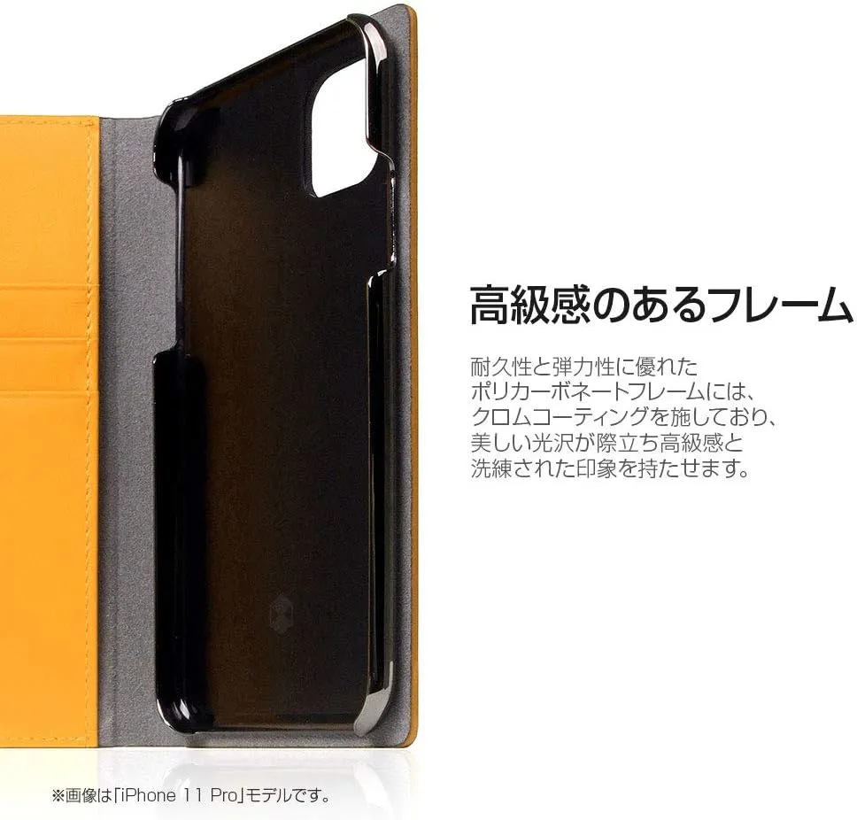 Design SD17892i58R iPhone 11 Pro Case, Notebook Type, Genuine Leather, Calf Skin Leather Diary, Black (Calfskin Leather Diary) 5.8 Inch iPhone Cover