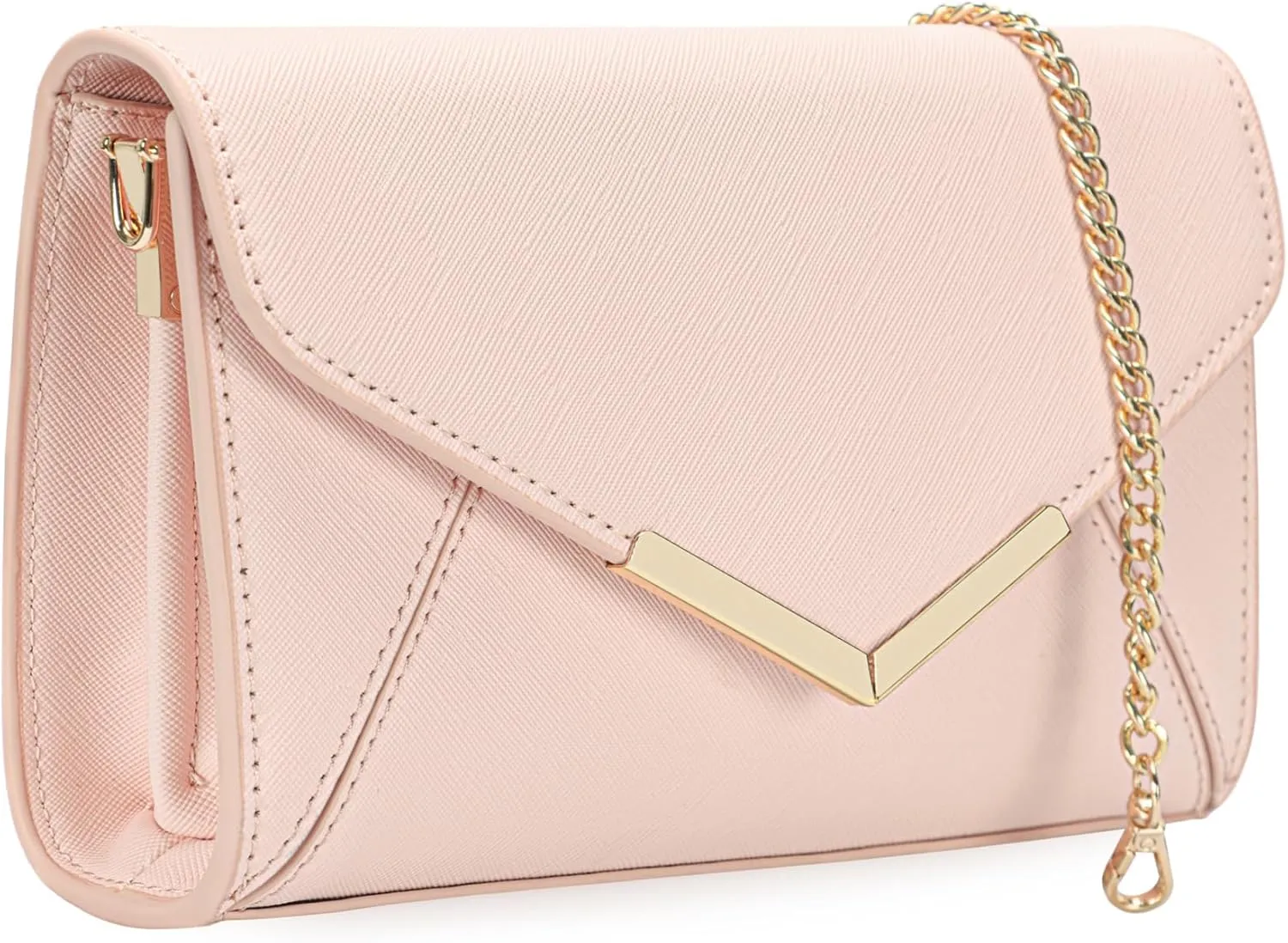 DEXMAY Women Envelope Clutch Faux Saffiano Leather Evening Handbag Foldover Clutch Bag Formal Dressy Purse