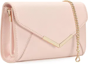 DEXMAY Women Envelope Clutch Faux Saffiano Leather Evening Handbag Foldover Clutch Bag Formal Dressy Purse