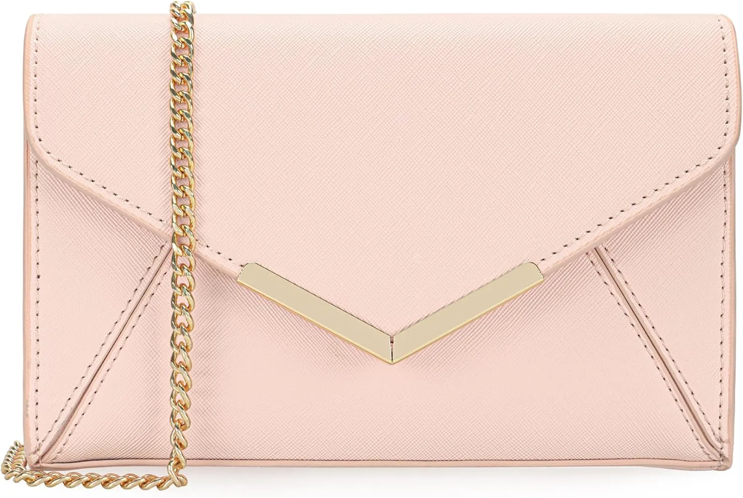 DEXMAY Women Envelope Clutch Faux Saffiano Leather Evening Handbag Foldover Clutch Bag Formal Dressy Purse