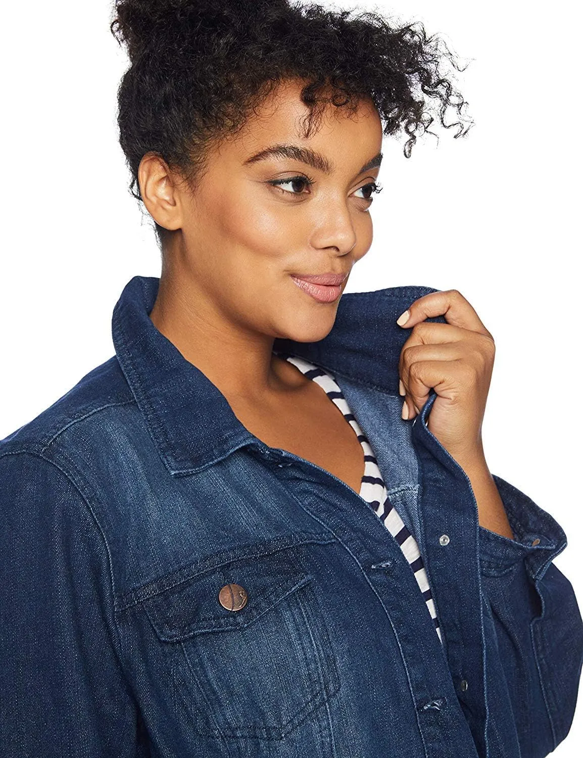 dollhouse Women's Size Dark Plus Denim Jacket