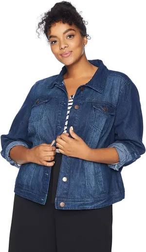 dollhouse Women's Size Dark Plus Denim Jacket