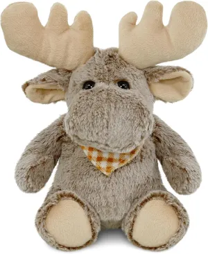 DolliBu Brown Sitting Moose Plush - Super Soft Moose Stuffed Animal, Wildlife Stuffed Moose Plush Toy, Cute Stuffed Animal for Boys And Girls, Plush Moose Gift for Baby, Kids, and Adults - 11 Inches