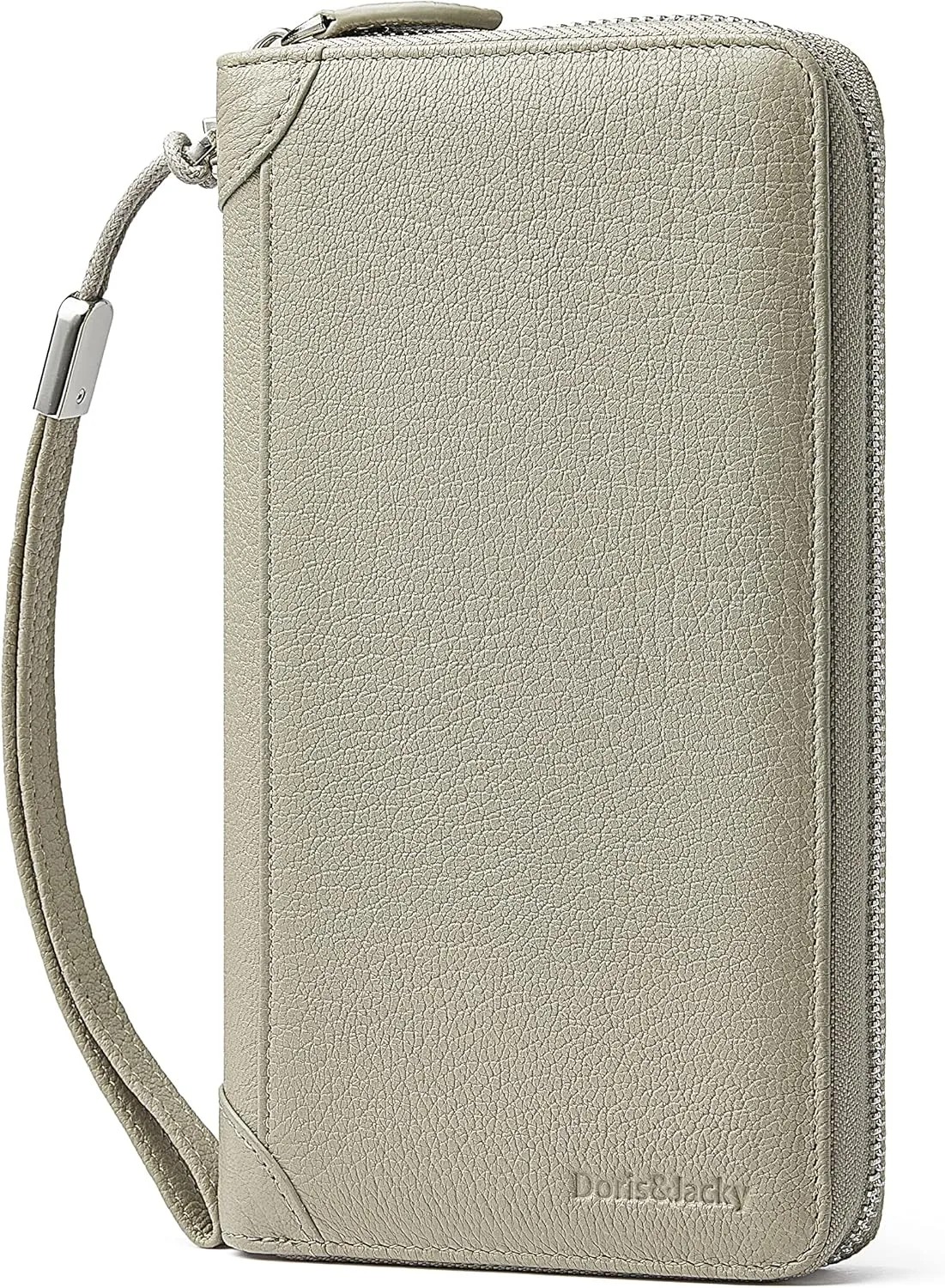 DORIS&JACKY Women Leather Wallet Rfid Blocking Large Capacity Zipper Around Travel Wristlet Bags