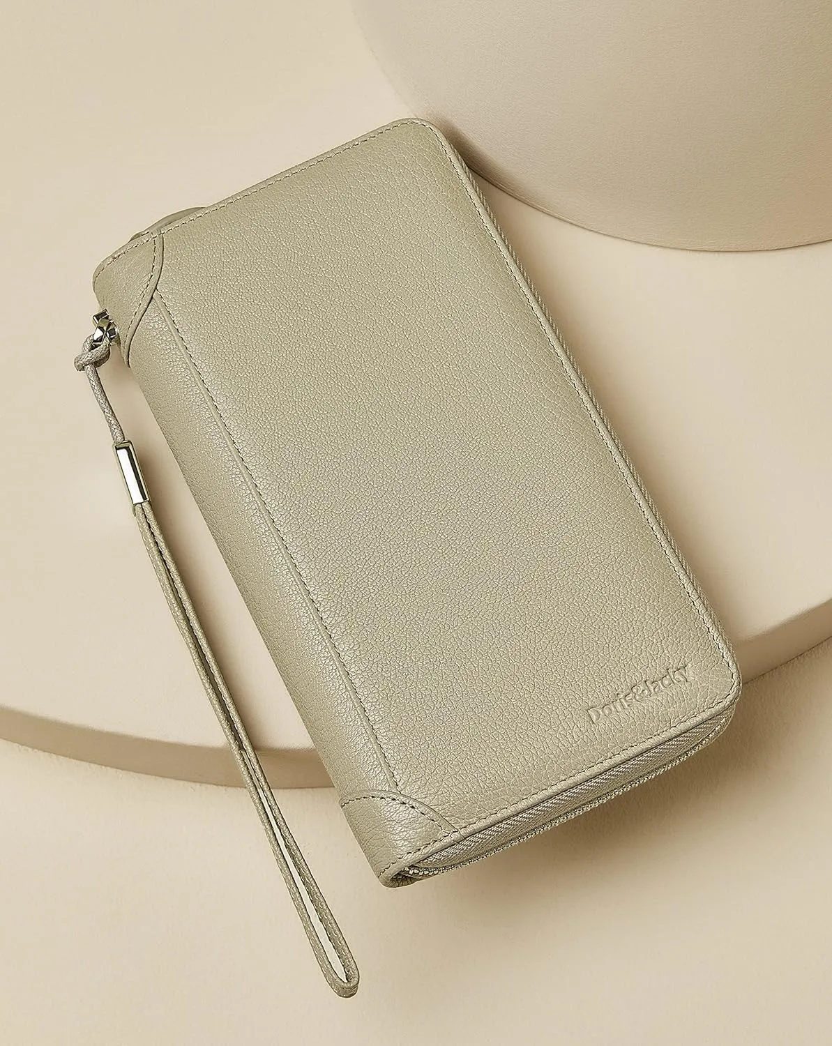 DORIS&JACKY Women Leather Wallet Rfid Blocking Large Capacity Zipper Around Travel Wristlet Bags